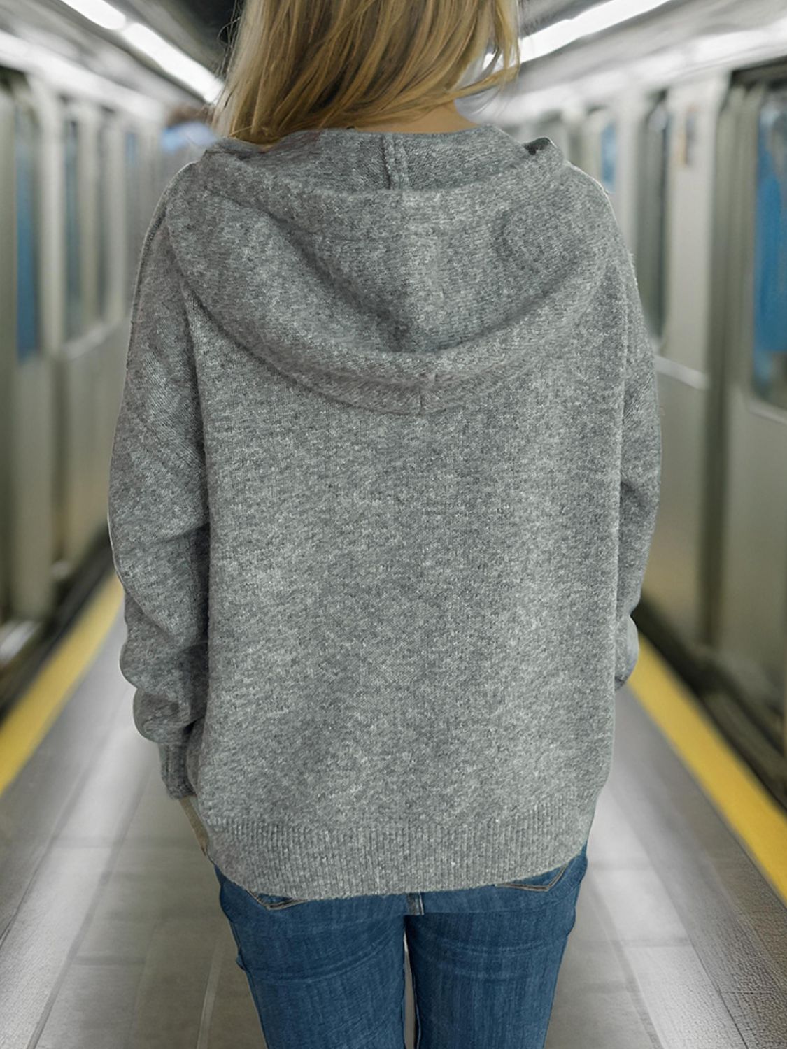 Drawstring Star Long Sleeve Hooded Sweater