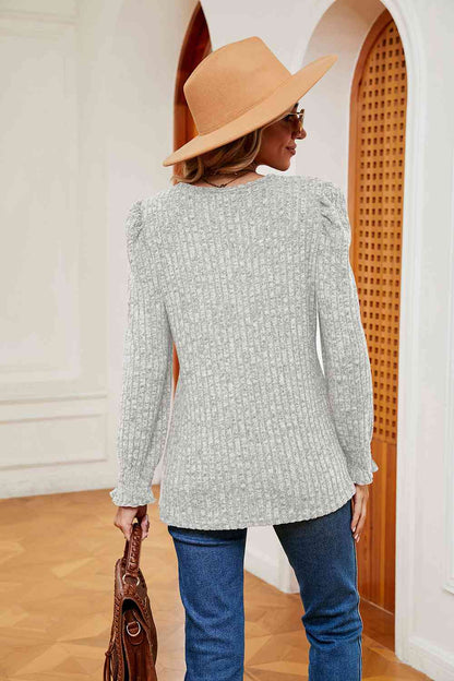 Square Neck Puff Sleeve Top