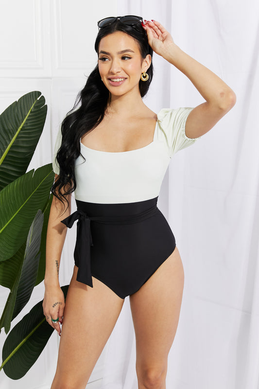 Marina West Swim Salty Air Puff Sleeve One-Piece