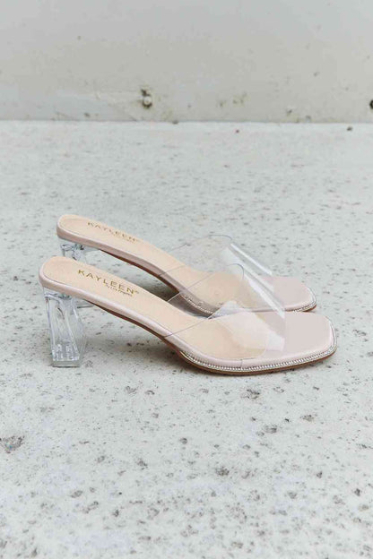 DDK Make Myself Clear Mule Block Heels